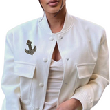 Anker Strass Rhinestone Opnaai Fashion Part op een wit jasje