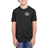 Bal Strijk Embleem Patch Reflecterend op een zwart t-shirt