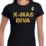 Sneeuwpop Kerst Broche Sierspeld op een zwart t-shirtje