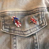 Brits Engelse Union Jack Vlag Emaille Pin samen met de teen slipper pin met daarop de Union Jack valg