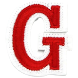 Alfabet Letter G Embleem Strijk Patch Rood Wit