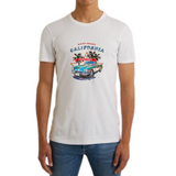 Auto Sport Car 1950 West Coast California Strijk Applicatie op een wit t-shirt