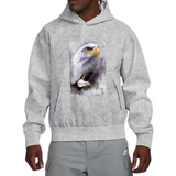 Arend Eagle Adelaar Roofvogel Strijk Applicatie op een grijze hoodie