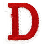 Alfabet Letter D Embleem Strijk Patch Rood Wit
