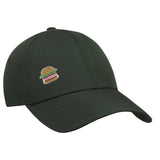 Hamburger Fastfood Strijk Embleem Patch op een groene cap