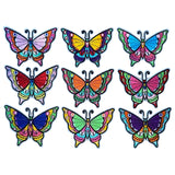 Vlinder Strijk Embleem Patch Multicolor Set 9 stuks