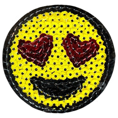 Smiley Emoji Gele Paillette Strijk embleem Patch