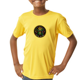 Oeteldonk Strijk Embleem Patch op een geel t-shirt