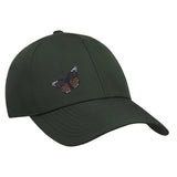 Donker Bruin Zwarte Vlinder Strijk Embleem Patch op een groene cap