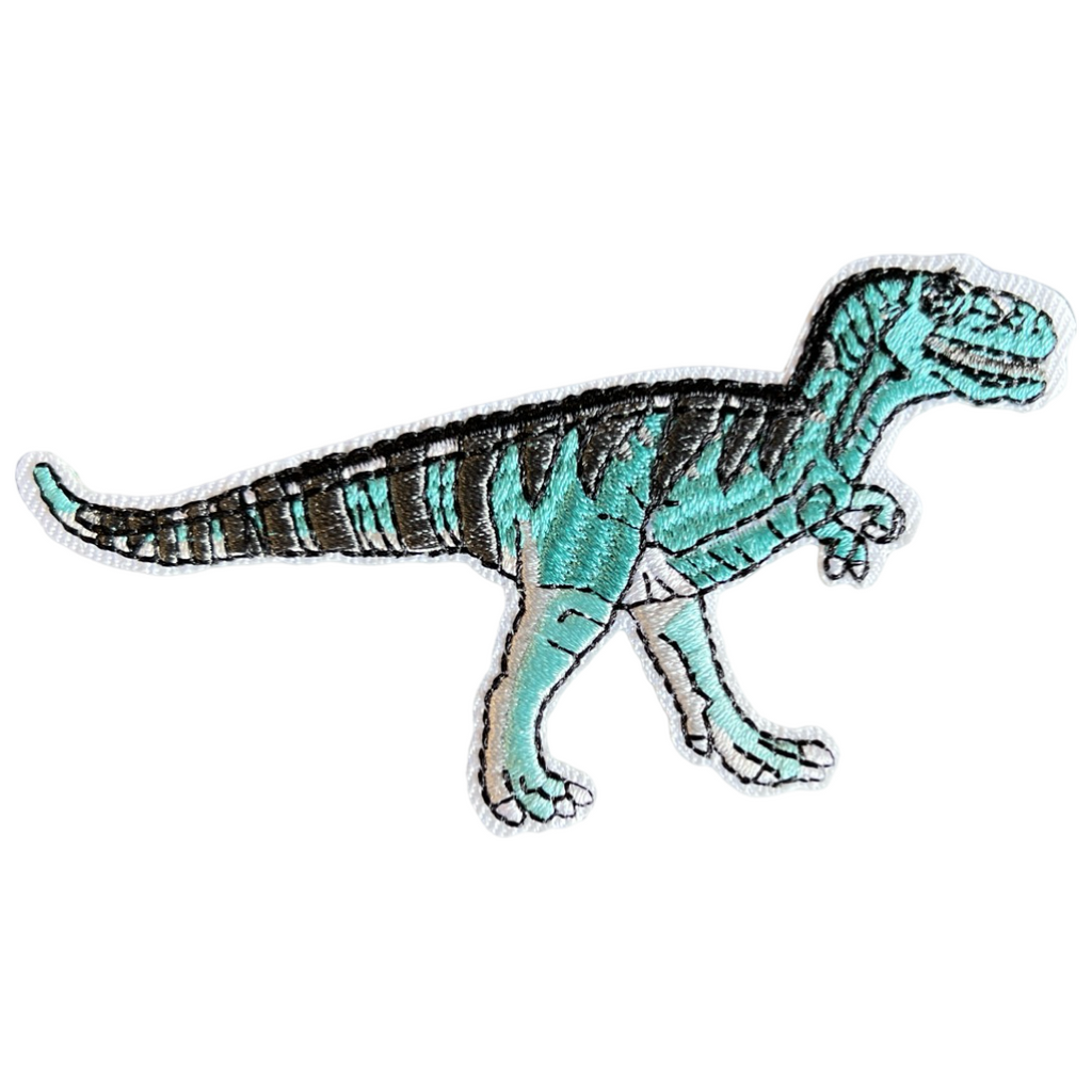 T-Rex Tyrannosaurus Dinosaurus Strijk Embleem Patch Blauw