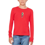 Ballon Paillette Strijk Embleem Patch op een rood t-shirt