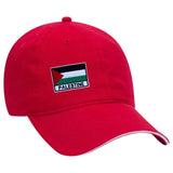 Palestijnse Palestine Vlag Strijk Embleem Patch op een rode cap