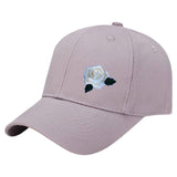 Roos Strijk Applicatie Patch Embleem Wit op een grijze cap
