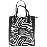 Strass Embleem Opnaai Fashion Part Vierkant op een tas met zebra print