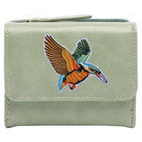 IJsvogel Strijk Embleem Patch op een groene portemonnee