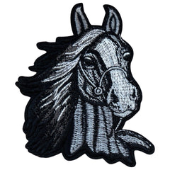Pony Paard Paarden Strijk Embleem Patch Zwart Wit