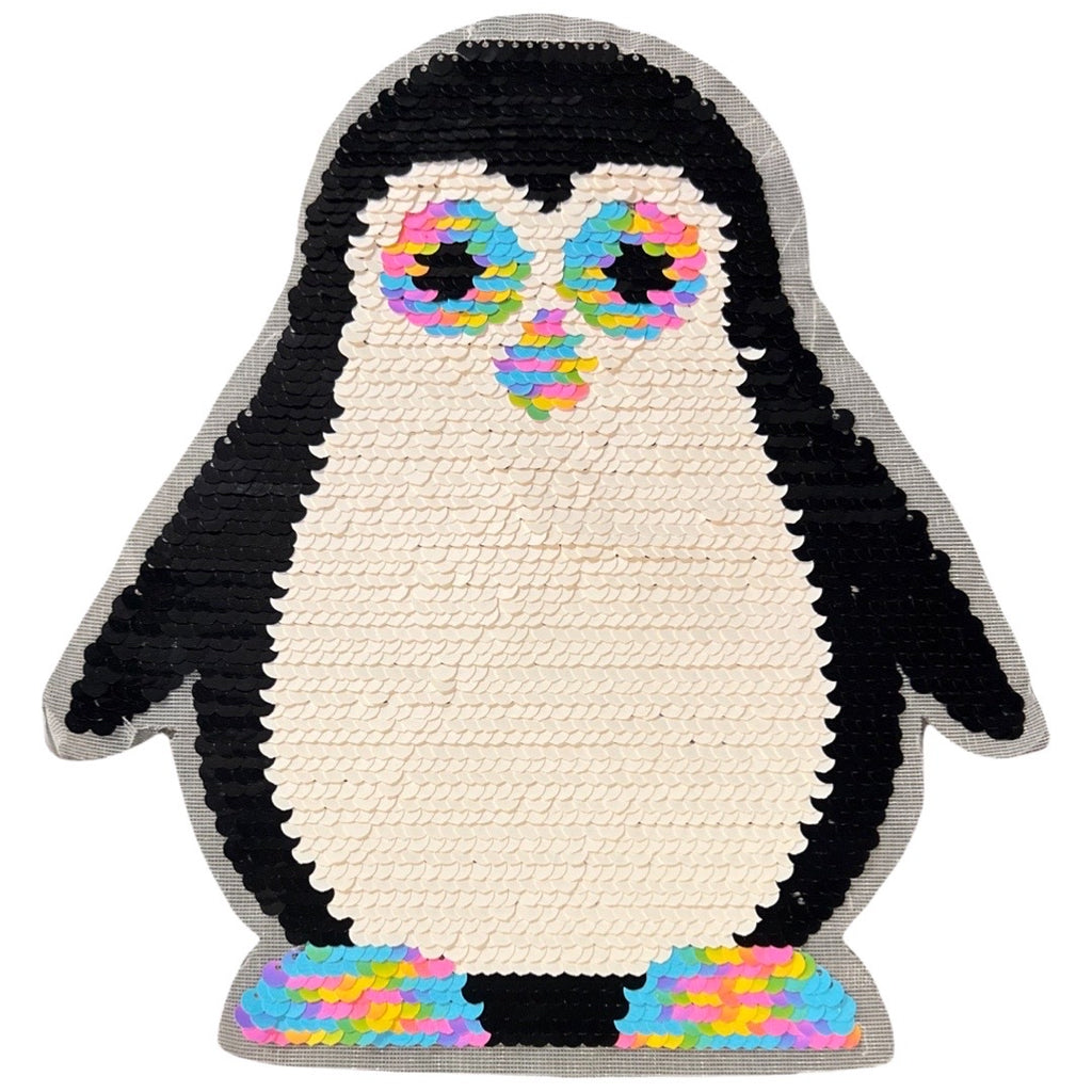 Pinguïn Reversible Paillette Op Naai XL Patch
