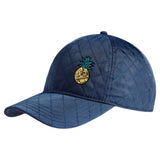 Ananas Paillette Strijk Embleem Patch op een blauwe cap