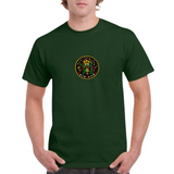 Oeteldonk Strijk Embleem Patch op een groen t-shirt