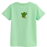 Kikker Paraplu Strijk Embleem Patch op een groen t-shirtje