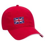 Great Britain Groot Brittannië Union Jack Britse Vlag Strijk Embleem Patch op een rode cap