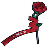 Roos Love Love Tekst Strijk Embleem XL Patch