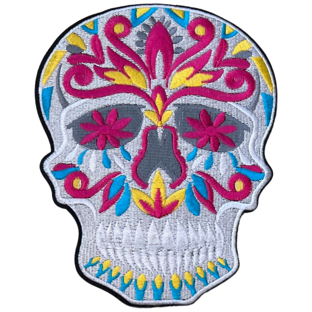 Sugar Skull Doodskop Strijk Embleem Patch Zwart Sugar Skull Doodskop Strijk Embleem Patch Zwart