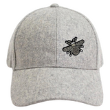 Bij Bijen Op Naai Fashion Part Antraciet Zwart op een grijze cap