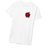 Paprika Strijk Embleem Patch op een wit t-shirt