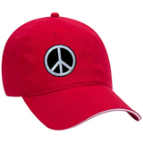 Peace Vrijheid teken Strijk Embleem Patch op een rode cap