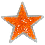 Ster Paillette Oranje Glitter Strijk Embleem Patch