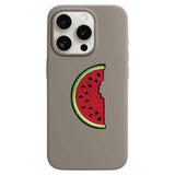 Watermeloen Fruit Strijk Embleem Applicatie Patch op een beige telefoonhoesje