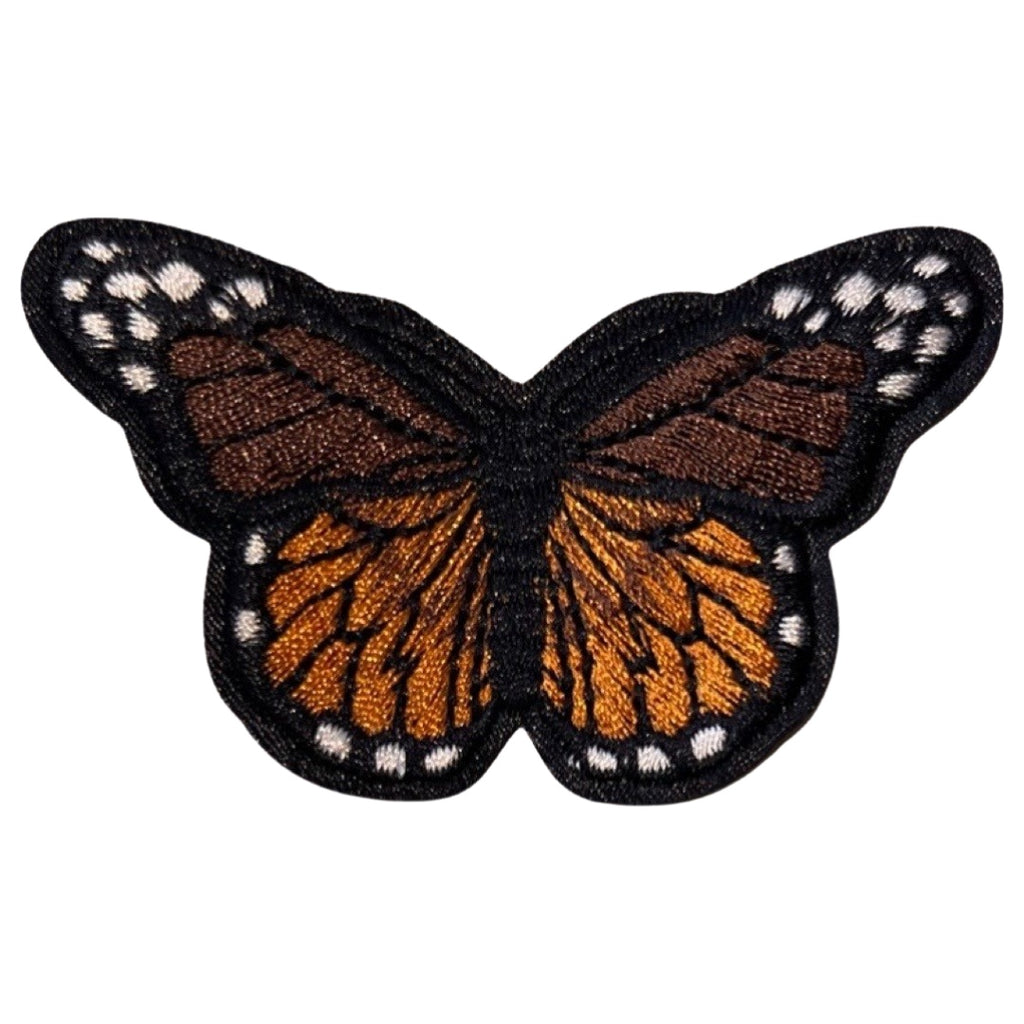 Vlinder Bruin Oranje Strijk Embleem Patch