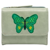 Vlinder Groen Strijk Applicatie Embleem Patch op een groene portemonnee