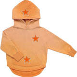 Sterren Paillette Glitter Strijk Embleem Patch Set op een oranje hoodie