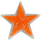 Close up van één van de Sterren uit de Glitter Paillette sterren  Strijk Embleem Patch set