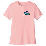 Ufo Strijk Patch Embleem op een roze t-shirtje