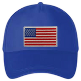 Vlag USA Amerika Stars And Stripes Strijk Embleem Patch op een blauwe cap