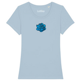 Roos Rozen Bloem Bloemen Strijk Embleem Patch Blauw o peen blauw t-shirt