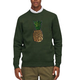 Ananas Paillette XL Strijk Embleem Patch op een groene sweater