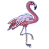 Roze Flamingo XXL Strijk Embleem Patch Links
