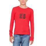 Slang Koraalslang Serpent Strijk Embleem Patch Rechts samen met de linker variant op een rood t-shirt