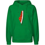 Palestina Watermeloen Strijk Applicatie op een groene hoodie