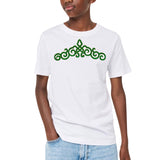 Venetiaans Kant Sequins Cosplay Strijk Applicatie Patch Groen op een wit t-shirtje