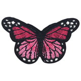 Donker Roze Zwarte Vlinder Strijk Embleem Patch