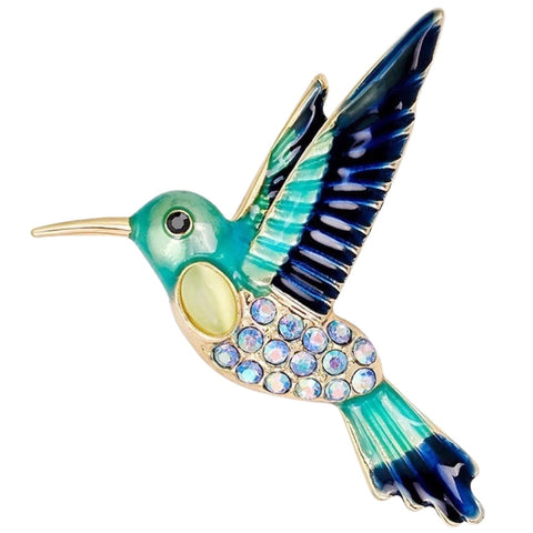 Broche Sierspeld Kolibrie Vogel Blauw