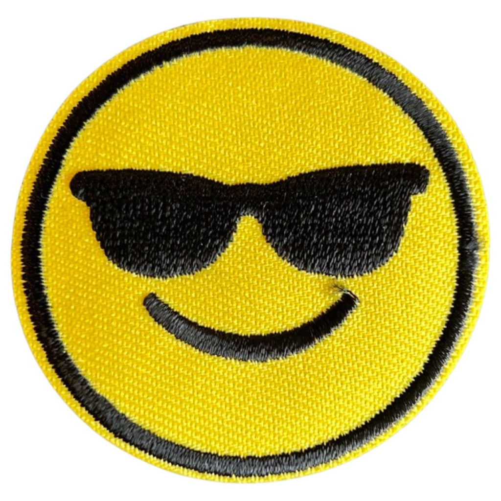 Emoji Smiley Rond Geel Strijk Embleem Patch Zonnebril