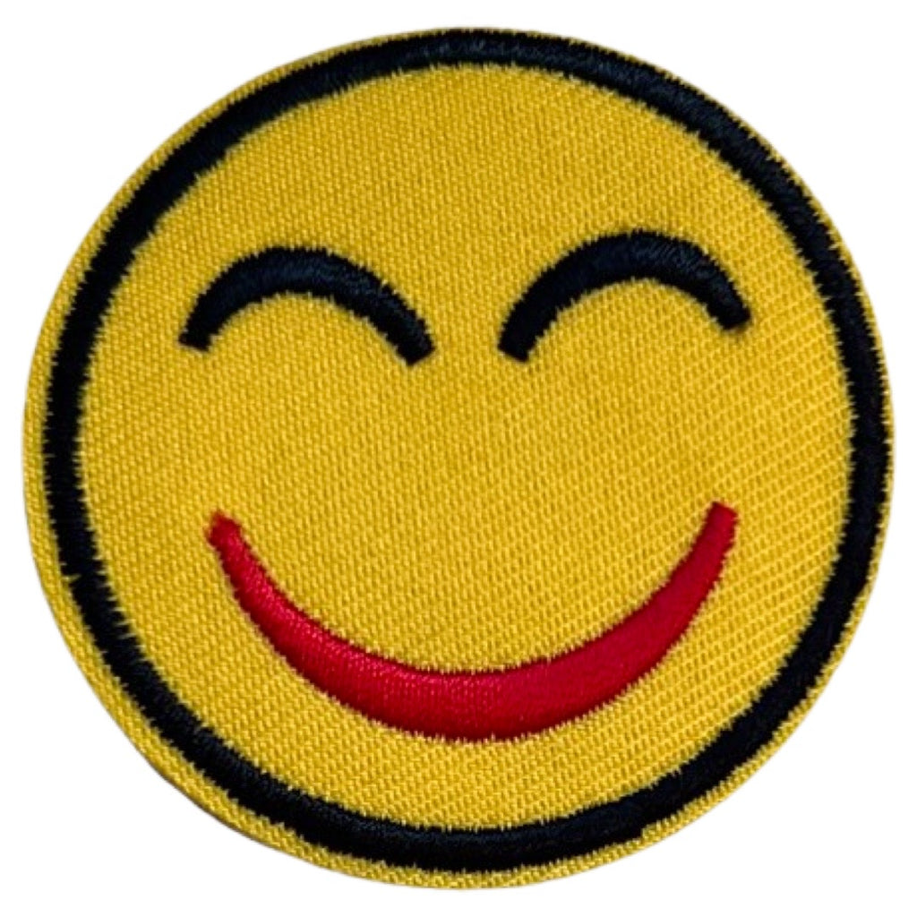 Ronde Gele Emoji Smiley Strijk embleem Patch Genieten