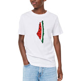 Palestina Watermeloen Strijk Applicatie op een wit t-shirt