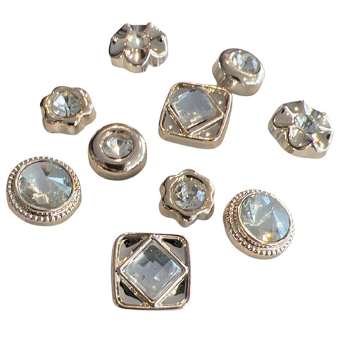 Pin Broche 10 Steek Pin Knopen Set Mixed Diamant Goud 5 x 2 Paar